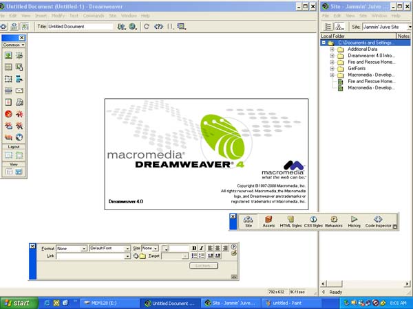 Dreamweaver 4 Environment