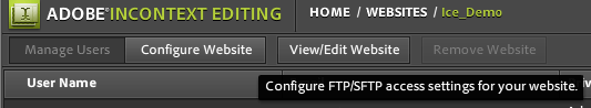Configure Website tabs