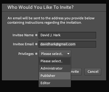 Who would you like to invite? box