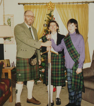 Family with tartan