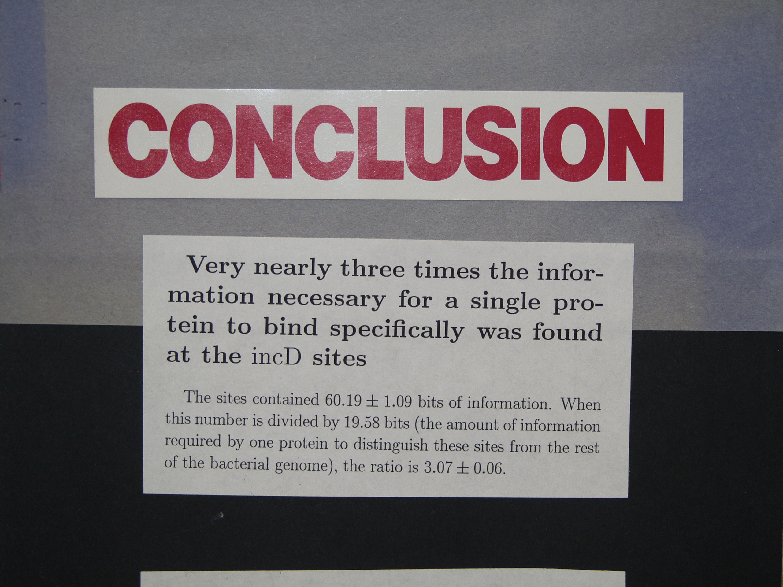 P8237783.JPG Photograph of Nathan Herman's 1991 science fair poster 'incD Conservation'